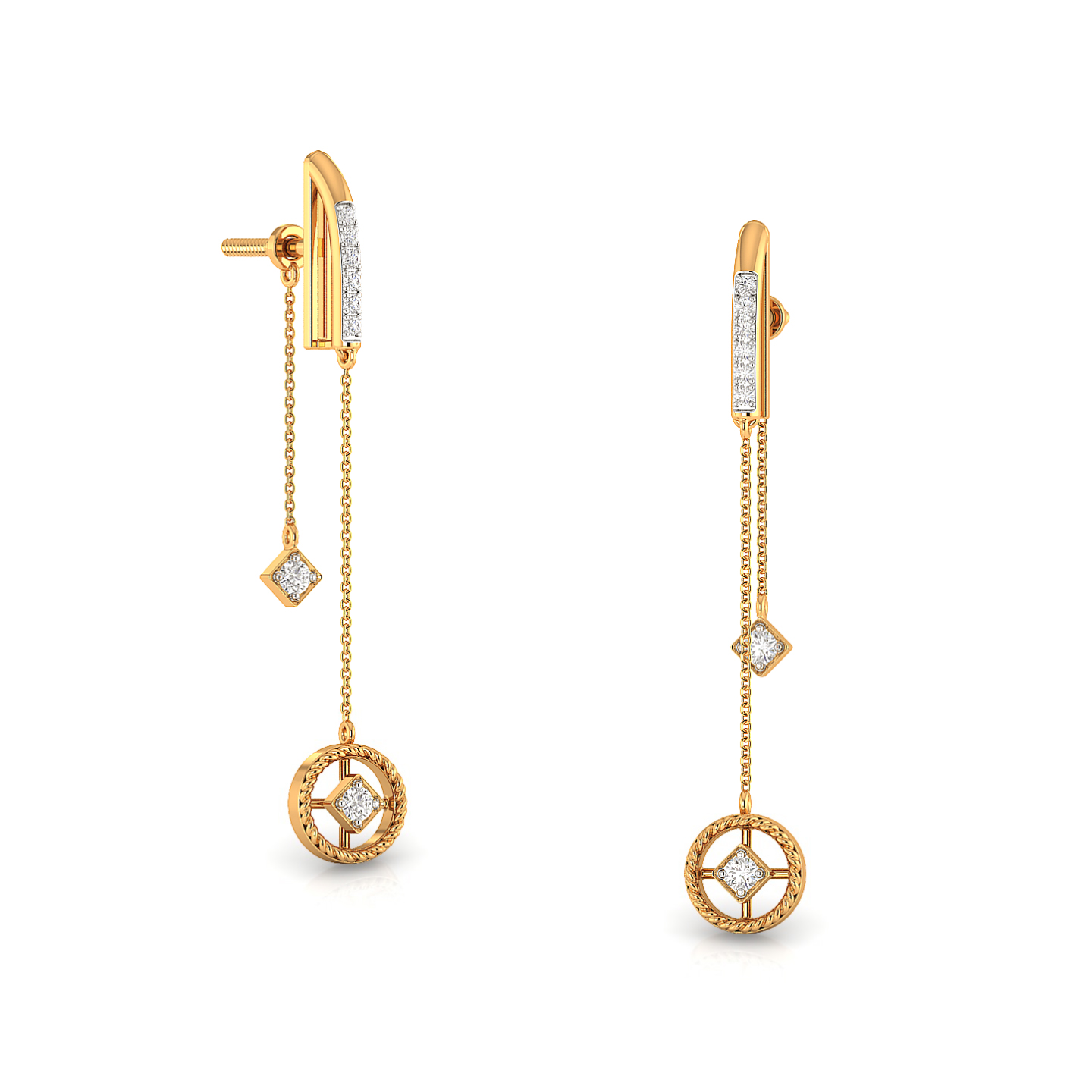Brass Goldplated Sui Dhaga Special Design Dangler Stud Fashion Earrings for  Women